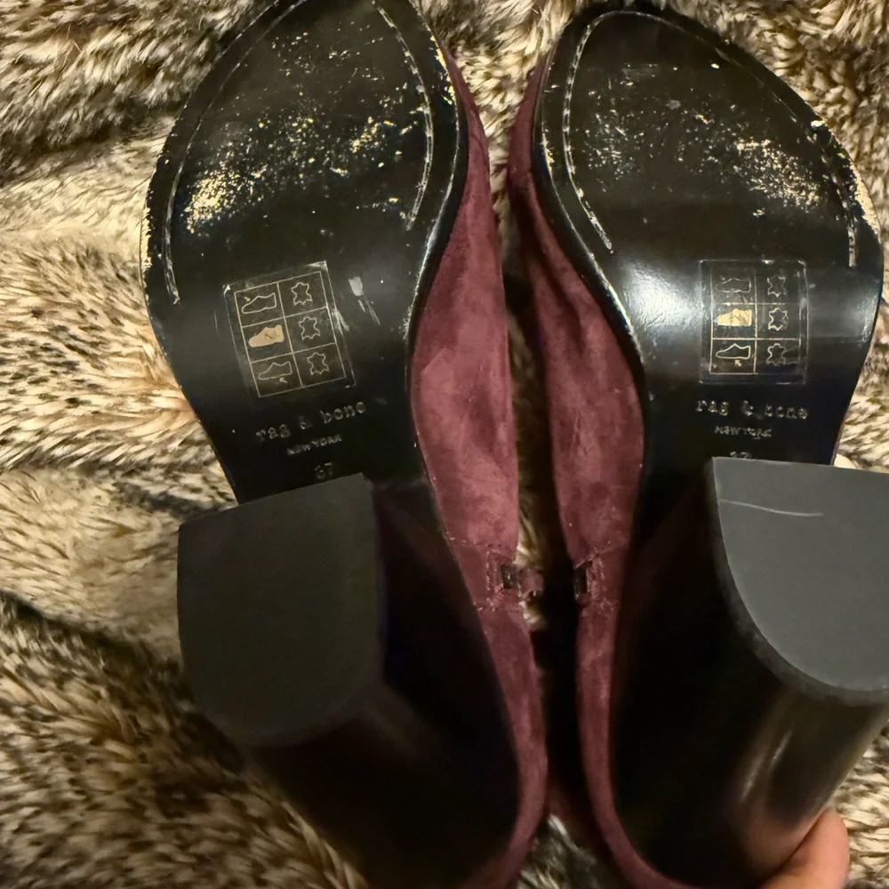 rag & bone Deep Burgundy Ankle Boots
